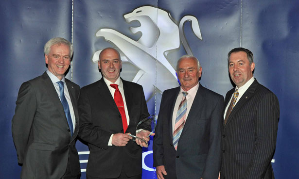 Pictured at the annual Peugeot Dealer Conference from left to right are: Colin Sheridan, Sales and Marketing Director, Gowan Distributors Limited, Peugeot Importers in Ireland; Tim and John Reen, Dealer Principals at Reen’s Rathmore; Des Cannon, Managing Director at Gowan Distributors Limited
