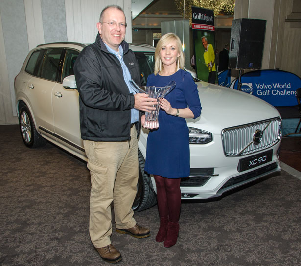 Niall Ahern winner of the Volvo Open and Patricia Greene Product and Marketing Manager Volvo Car Ireland